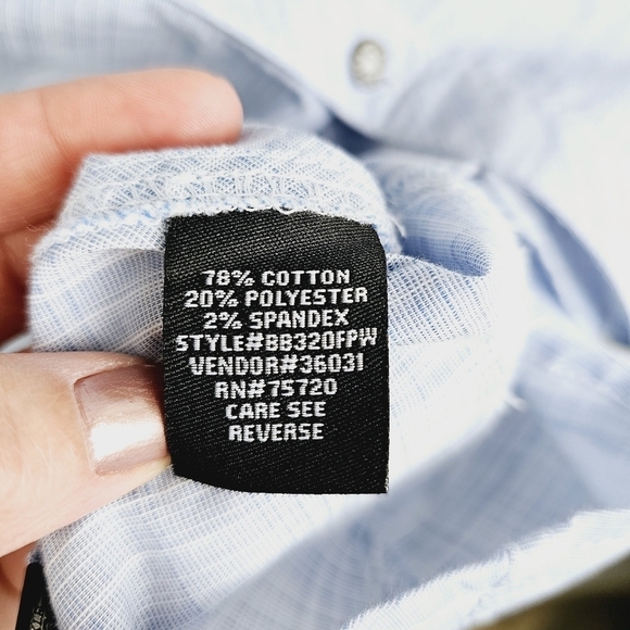 Buckle Black Athletic Fit Light Blue Short Sleeve Button Front Men's Shirt XXL - Picture 9 of 10